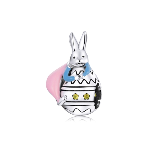 

S925 Sterling Silver Bunny Girl Beads DIY Bracelet Necklace Accessories
