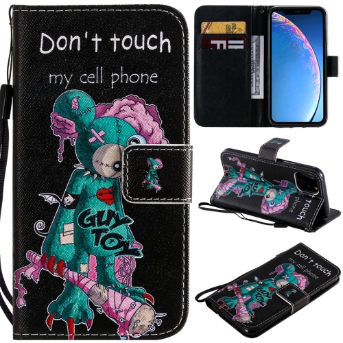 

For iPhone 11 Pro Painted Pattern Horizontal Flip Leather Case, with Wallet & Holder & Card Slots & Lanyard(One-eyed Mouse)