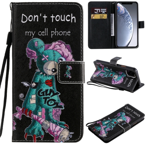 

For iPhone 11 Pro Max Painted Pattern Horizontal Flip Leather Case, with Wallet & Holder & Card Slots & Lanyard(One-eyed Mouse)