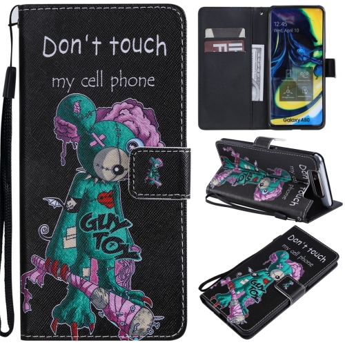 

For Galaxy A80 / A90 Painted Pattern Horizontal Flip Leather Case, with Wallet & Holder & Card Slots & Lanyard(One-eyed Mouse)