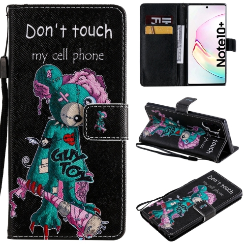 

For Galaxy Note 10 Plus Painted Pattern Horizontal Flip Leather Case, with Wallet & Holder & Card Slots & Lanyard(One-eyed Mouse)