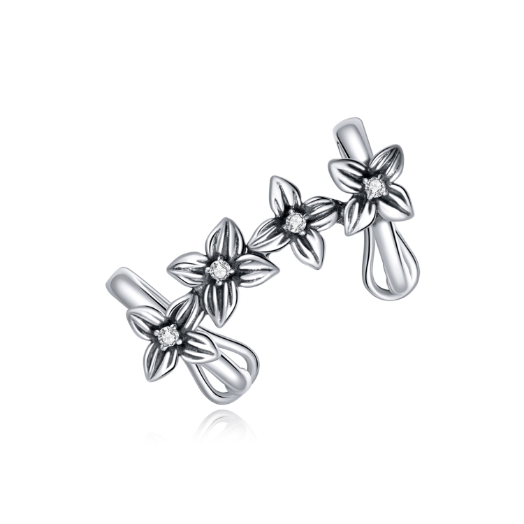 

S925 Sterling Silver Simple Style Hydrangea Women Earrings
