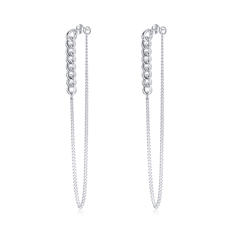 

S925 Sterling Silver Retro Chain Women Earrings