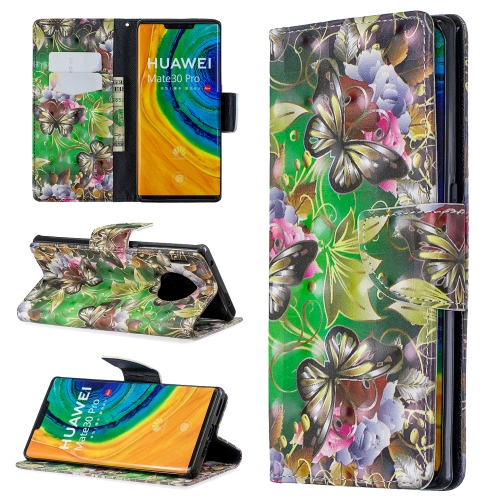 

For Huawei Mate 30 Pro 3D Pattern Colored Drawing Horizontal Flip Leather Case with Holder & Card Slots & Wallet(Green Butterfly)