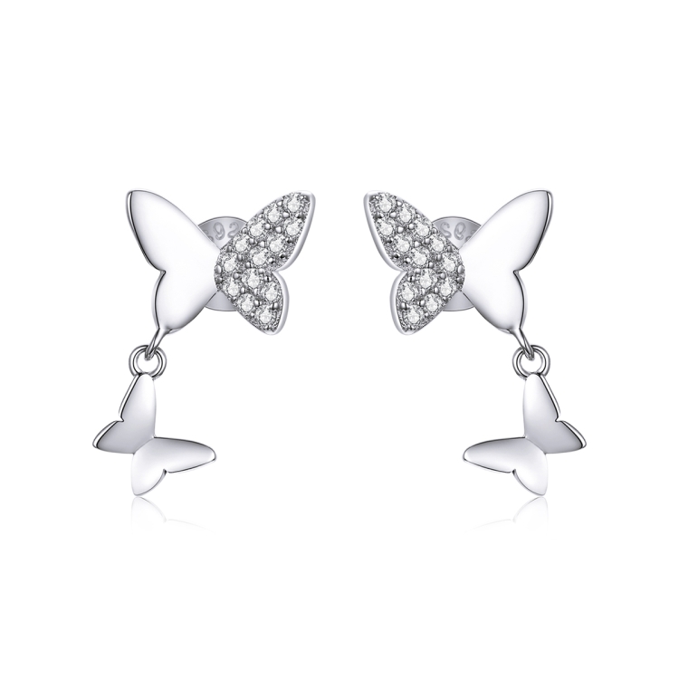

S925 Sterling Silver Butterfly Love Women Earrings