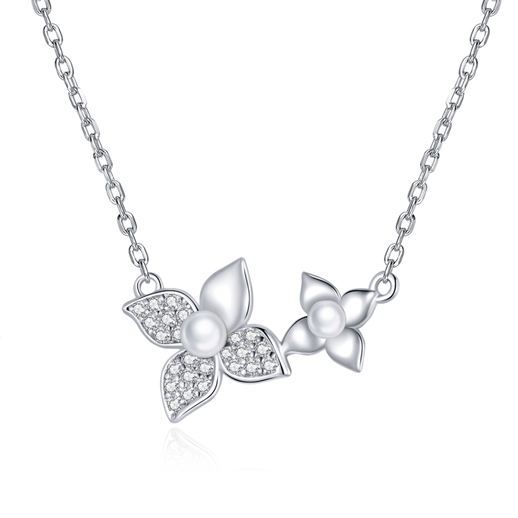 

S925 Sterling Silver Hydrangea Women Nacklace Jewelry