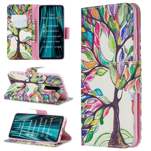 

For Xiaomi Redmi Note 8 Pro Colored Drawing Horizontal Flip Leather Case with Holder & Card Slots & Wallet(Life Tree)