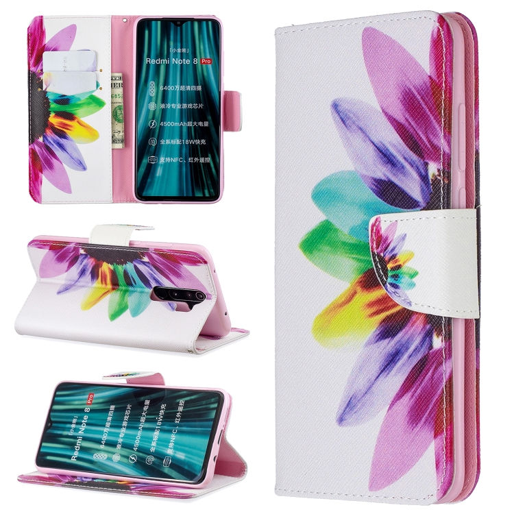 

For Xiaomi Redmi Note 8 Pro Colored Drawing Horizontal Flip Leather Case with Holder & Card Slots & Wallet(Sunflower)