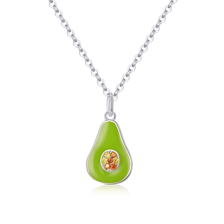 

S925 Sterling Silver Avocado Women Nacklace Jewelry
