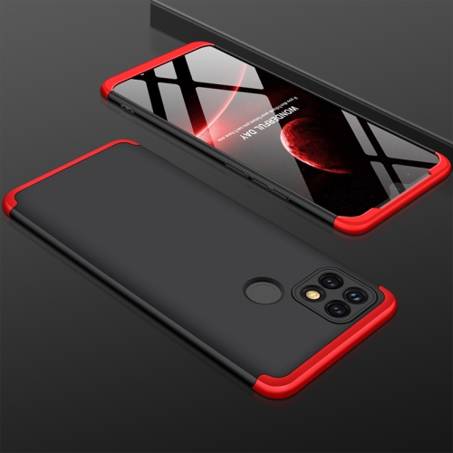 

For OPPO A15 GKK Three Stage Splicing Full Coverage PC Case(Black+Red)