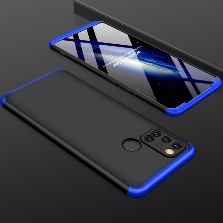 

For OPPO Realme 7i / C17 GKK Three Stage Splicing Full Coverage PC Case(Black+Blue)
