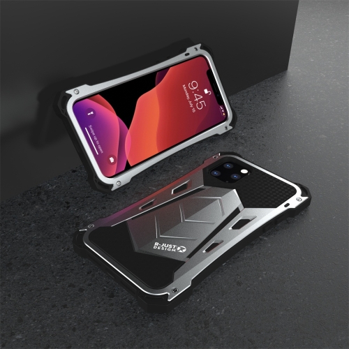 

For iPhone 11 Pro R-JUST Shockproof Dustproof Metal Armor Protective Case(Silver)