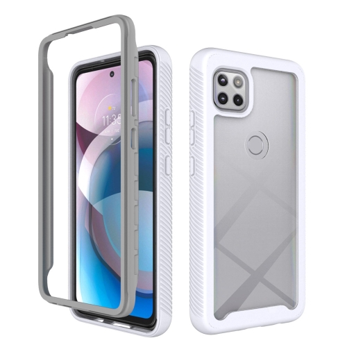

For Motorola Moto One 5G Ace Starry Sky Solid Color Series Shockproof PC + TPU Protective Case(White)