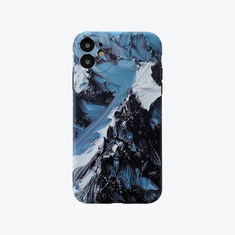 

Colored Drawing Pattern Fine Hole IMD Shockproof TPU Protective Case For iPhone 12 mini(Snow Mountain)