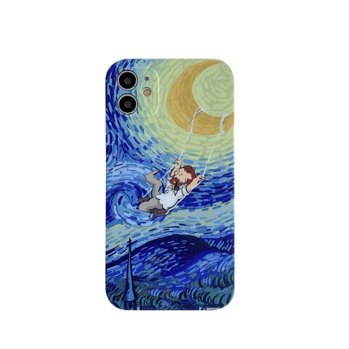 

Colored Drawing Pattern Fine Hole IMD Shockproof TPU Protective Case For iPhone 12(Starry Sky)