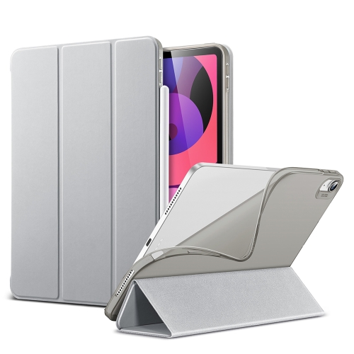 

ESR Rebound Slimi Series TPU + PU Leather Horizontal Flip Leather Case with Holder & Pen Slot & Sleep / Wake-up Function For iPad Air (2020)(Silver Grey)
