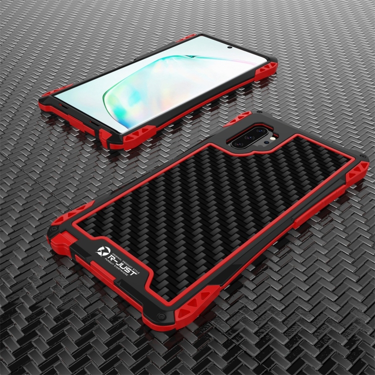 

For Galaxy Note 10 Plus R-JUST AMIRA Shockproof Dustproof Metal Protective Case(Black Red)