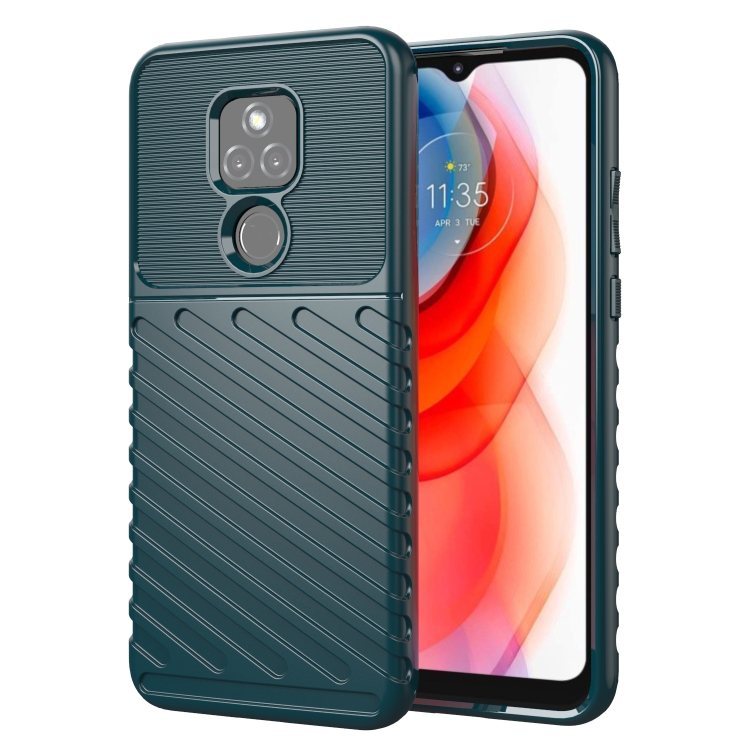 

For Motorola Moto G Play (2021) Thunderbolt Shockproof TPU Protective Soft Case(Green)