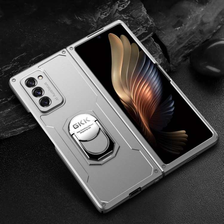 

For Samsung Galaxy Z Fold2 5G GKK Foldable Shockproof PC Case with Ring Holder(Silver)