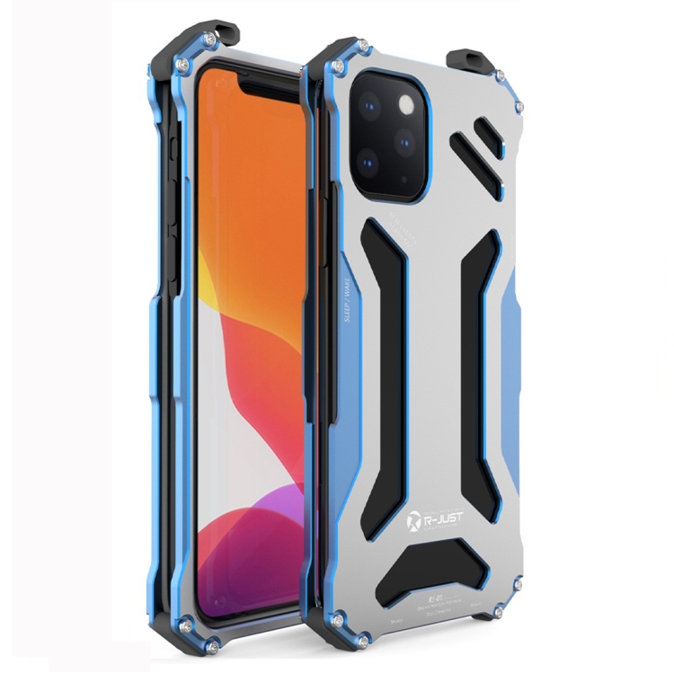 

For iPhone 11 Pro R-JUST Shockproof Dustproof Armor Metal Protective Case(Blue)