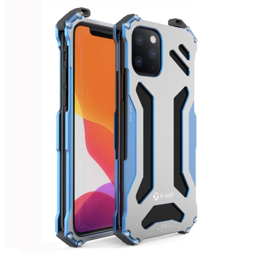 

For iPhone 11 R-JUST Shockproof Dustproof Armor Metal Protective Case(Blue)