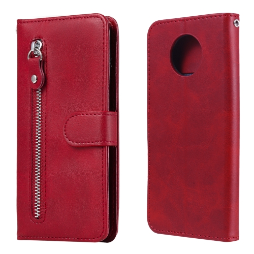 

For Xiaomi Redmi Note 9 5G (CN Version) / Note 9T 5G Fashion Calf Texture Zipper Horizontal Flip Leather Case with Holder & Card Slots & Wallet(Red)