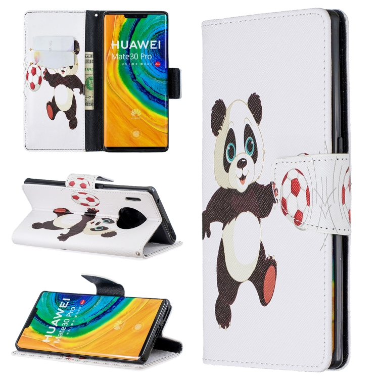 

For Huawei Mate 30 Pro Colored Drawing Horizontal Flip Leather Case with Holder & Card Slots & Wallet(Football Panda)