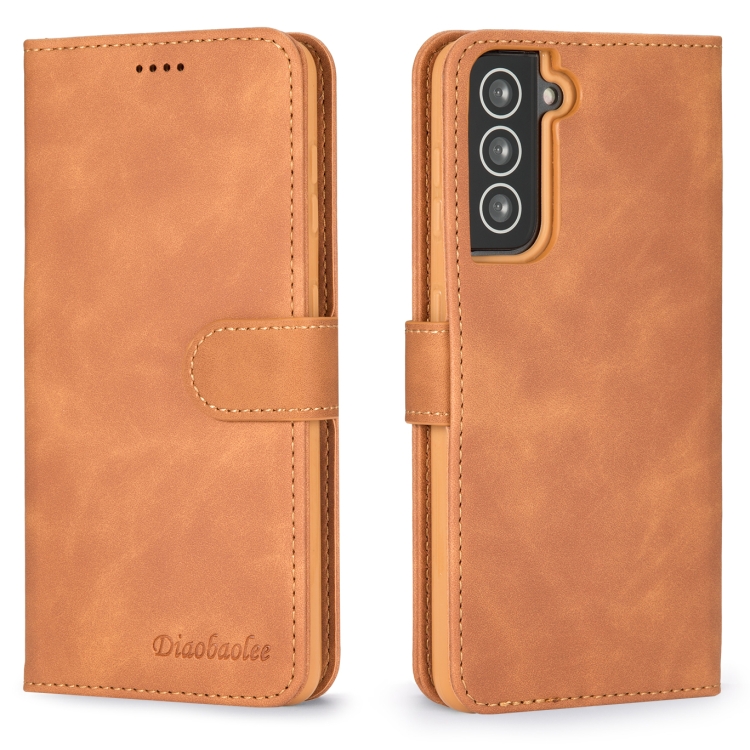 

For Samsung Galaxy S21+ 5G Diaobaolee Pure Fresh Texture Horizontal Flip Leather Case(Yellow)