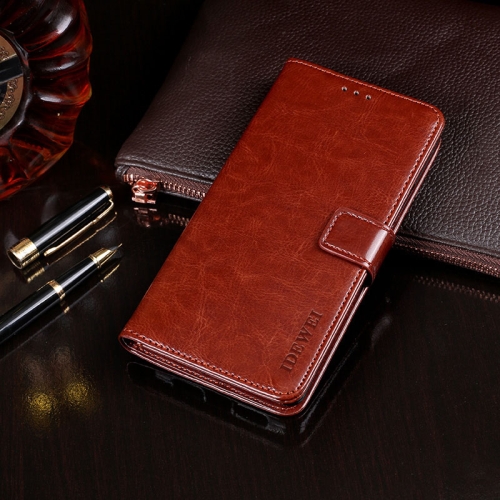 

For OPPO Realme V15 idewei Crazy Horse Texture Horizontal Flip Leather Case with Holder & Card Slots & Wallet(Brown)