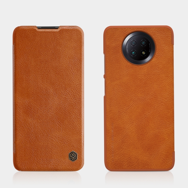 

For Xiaomi Redmi Note 9 5G NILLKIN QIN Series Crazy Horse Texture Horizontal Flip Leather Case with Card Slot(Brown)