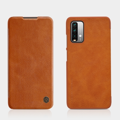 

For Xiaomi Redmi Note 9 4G / 9 Power NILLKIN QIN Series Crazy Horse Texture Horizontal Flip Leather Case with Card Slot(Brown)