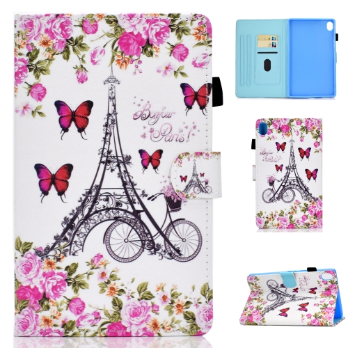 

For Huawei MediaPad M6 10.8 Colored Drawing Stitching Horizontal Flip Leather Case, with Holder & Card Slots(Flower Tower)
