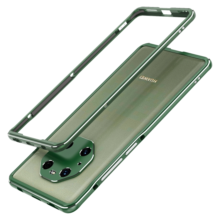 

For Huawei Mate 40 Pro Aurora Series Lens Protector + Metal Frame Protective Case(Green)