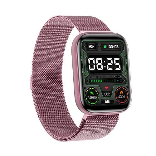 

G69 1.69 inch Square Color Screen IP68 Waterproof Smart Watch, Support Blood Pressure Monitoring / Sleep Monitoring / Heart Rate Monitoring, Style: Steel Strap(Pink)