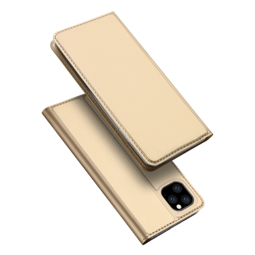 

For iPhone 11 DUX DUCIS Skin Pro Series Shockproof Horizontal Flip Leather Case with Holder & Card Slots(Gold)