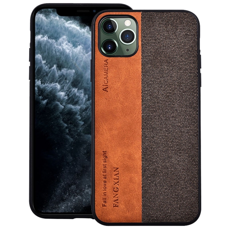 

Shockproof Hot-pressed Splicing PU + Cloth Protective Case(Brown)