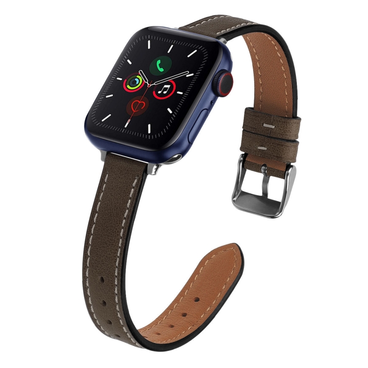 

Vintage Leather Replacement Watchbands, Width: 14mm For Apple Watch Series 6 & SE & 5 & 4 40mm / 3 & 2 & 1 38mm(Coffee)