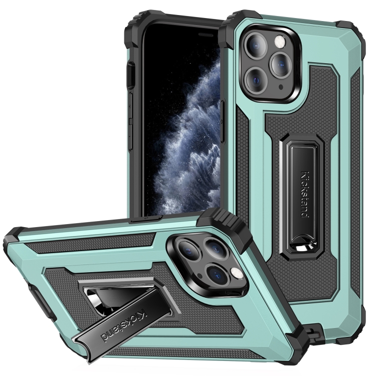

Knight Jazz PC+TPU Shockproof Protective Case with Foldable Holder For iPhone 11 Pro Max(Grass Green)