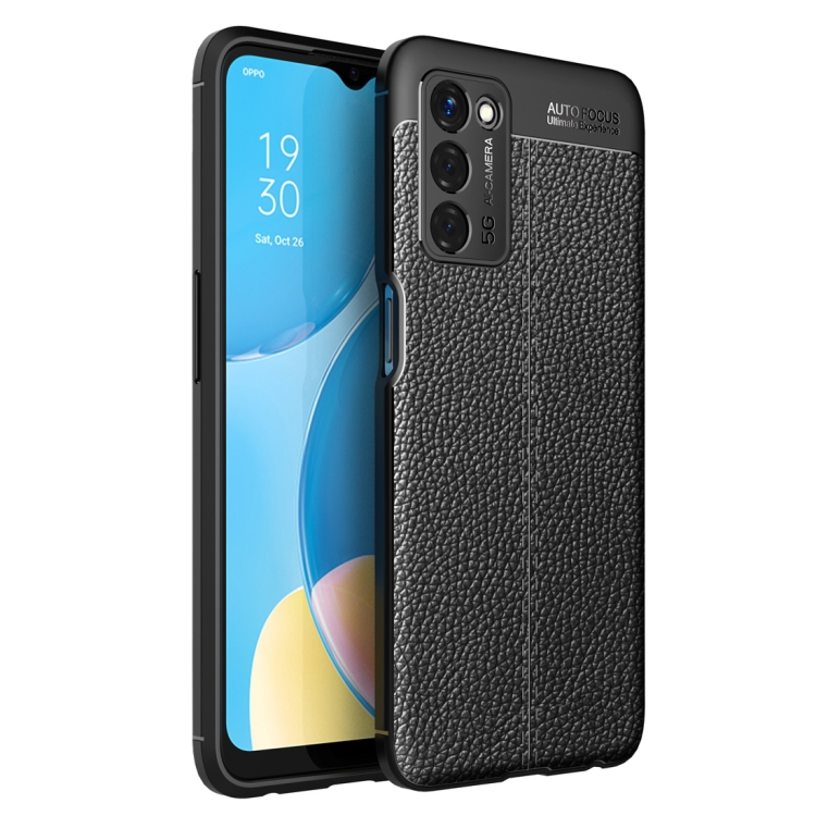 

For OPPO A55 5G Litchi Texture TPU Shockproof Case(Black)
