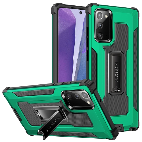 

For Samsung Galaxy Note20 Knight Jazz PC+TPU Shockproof Protective Case with Foldable Holder(Dark Green)