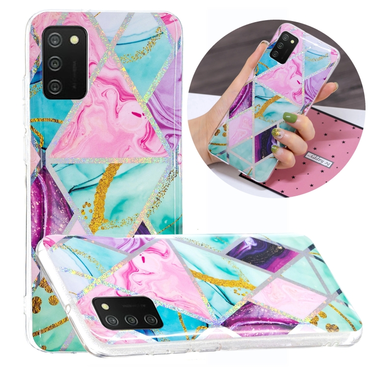 

For Samsung Galaxy A02s(EU Version) Plating TPU Protective Case(Triangular Rhombus)