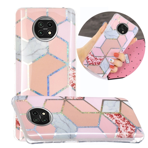 

For Xiaomi Redmi Note 9T Plating TPU Protective Case(Pink Rhombus)