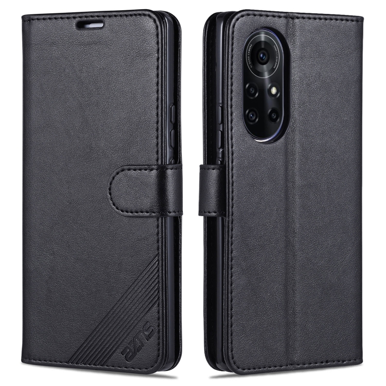 

For Huawei nova 8 Pro 5G AZNS Sheepskin Texture Horizontal Flip Leather Case with Holder & Card Slots & Wallet(Black)