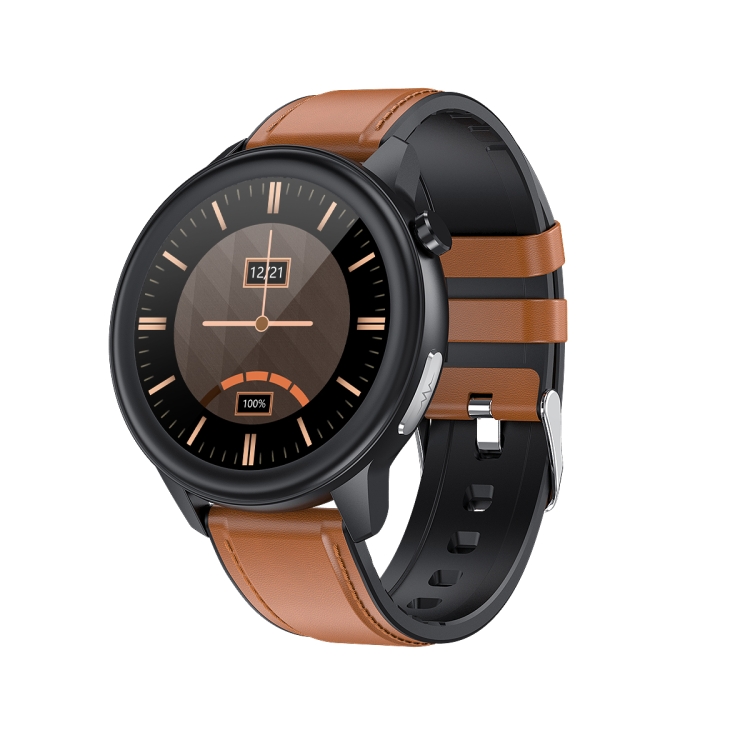 

E80 1.3 inch TFT Color Screen IP68 Waterproof Smart Bracelet, Support Blood Oxygen Monitoring / Body Temperature Monitoring / Heart Rate Monitoring, Style:Leather Strap(Brown)
