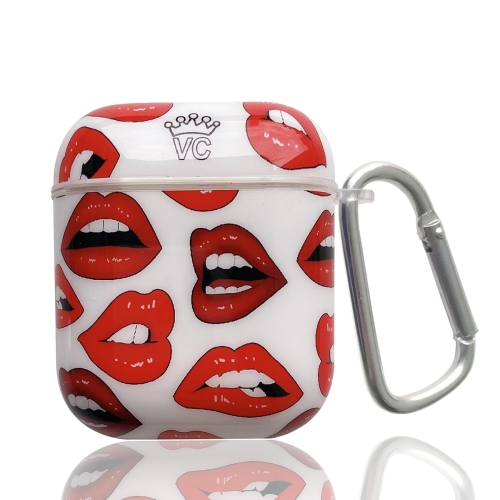 

Painted TPU Earphone Protective Case with Hook For AirPods 1 / 2(Lips)