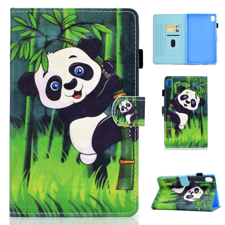 

For Huawei MediaPad M6 10.8 Colored Drawing Stitching Horizontal Flip Leather Case, with Holder & Card Slots(Panda)