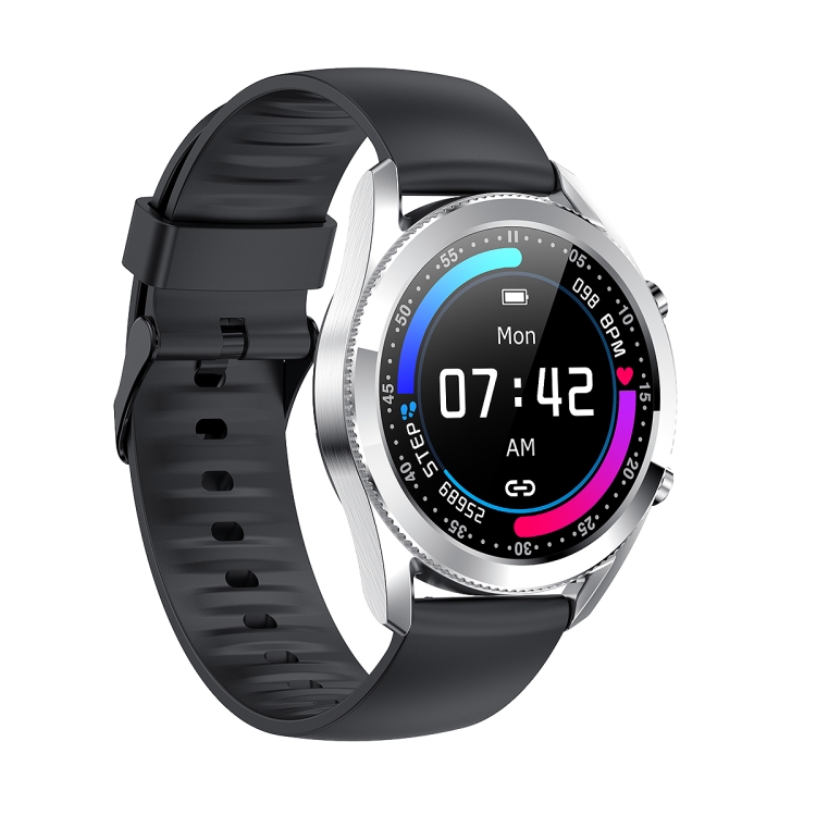 

G33 1.3 inch IPS Color Screen IP67 Waterproof Smart Watch, Support Bluetooth Call / Sleep Monitoring / Heart Rate Monitoring, Style: Silicone Strap(Black Silver)