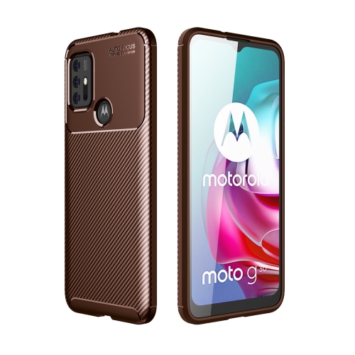 

For Motorola Moto G30 / G10 / G10 Power / G20 Carbon Fiber Texture Shockproof TPU Case(Brown)