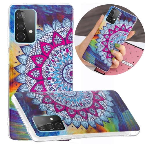 

For Samsung Galaxy A52 5G / 4G Luminous TPU Mobile Phone Protective Case(Half-flower)