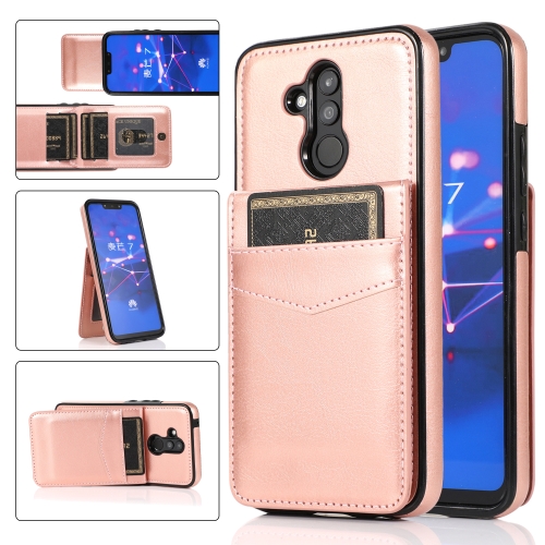 

For Huawei Mate 20 Lite Solid Color PC + TPU Protective Case with Holder & Card Slots(Rose Gold)